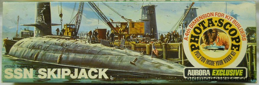 Aurora 1/228 USS Skipjack Submarine Phota-Scope Issue, 614-180 plastic model kit